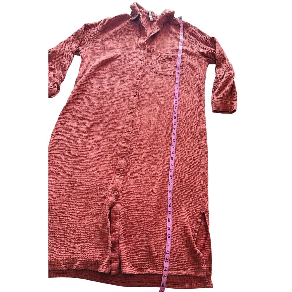Rachel Pally - Gauze Amerie Shirt Dress - Persimmon- XL - Picture 11 of 14